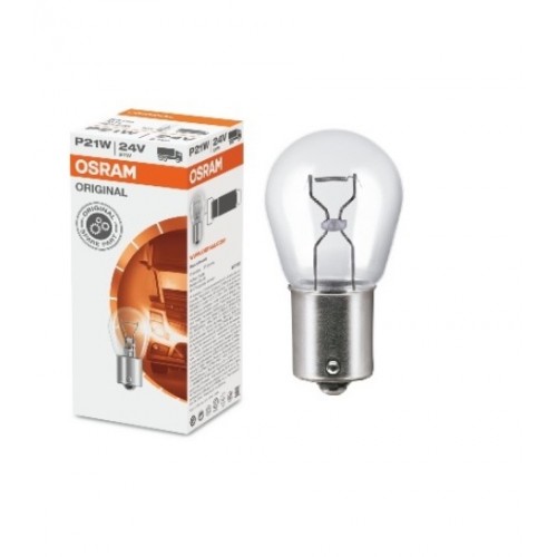 STANDART AMPUL- STOP/SİNYAL/PARK/GÖSTERGE AMPULÜ; 24V/P21W (7511) (DUY BA15S) (OSRAM)