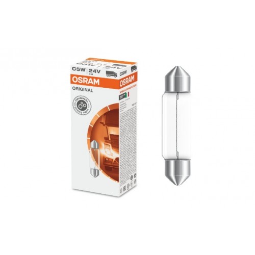 STANDART AMPUL- STOP/SİNYAL/PARK/GÖSTERGE AMPULÜ; 24V/C5W (6423) (DUY SV8,5-8) (OSRAM)