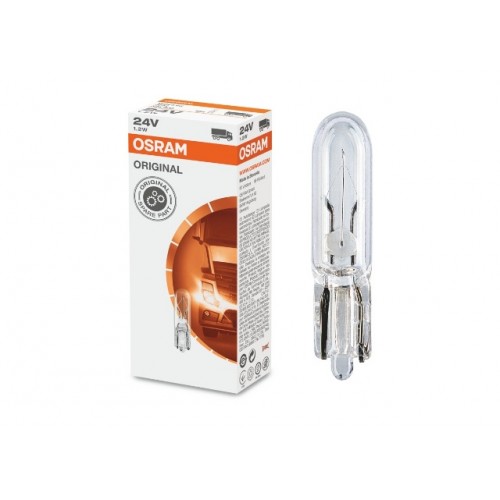 STANDART AMPUL- STOP/SİNYAL/PARK/GÖSTERGE AMPULÜ; 24V/1,2W (2741) (DUY W2X4,6D) (OSRAM)