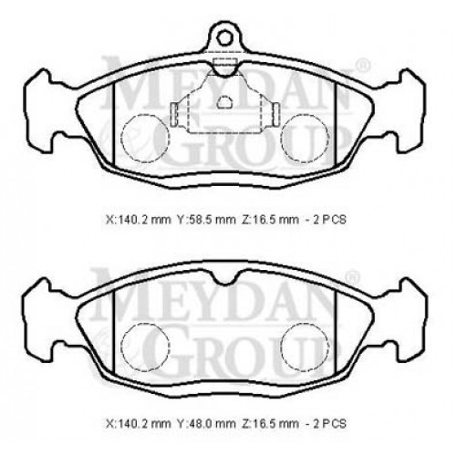 DAEWOO LANOS- SD/HB- 97/00; ÖN FREN BALATASI (KABLOSUZ)(DİSK(140,2X58,5X16,5/14;0,2X48X16,5)(BRAMAX)