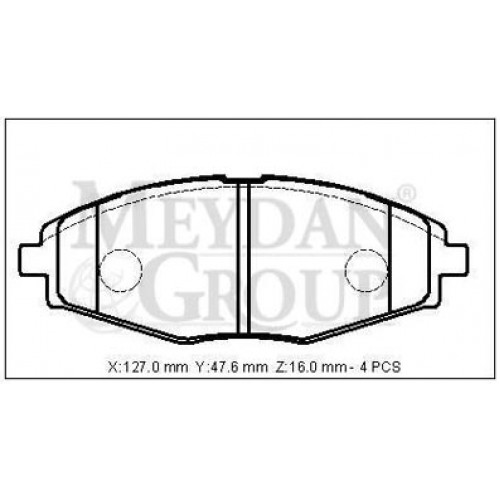 DAEWOO MATIZ- 98/01; ÖN FREN BALATASI (DISK) (127X47,6X16) (DAIWA)