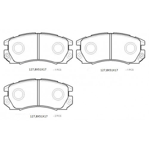 SUBARU IMPREZA- 93/96; ÖN FREN BALATASI (2,0 TURBO) (DİSK) (127,8X51X17) (DAIWA)