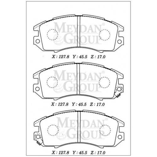 SUBARU LEGACY- 95/99; ÖN FREN BALATASI (DİSK) (127,8X45,5X17) (DAIWA)