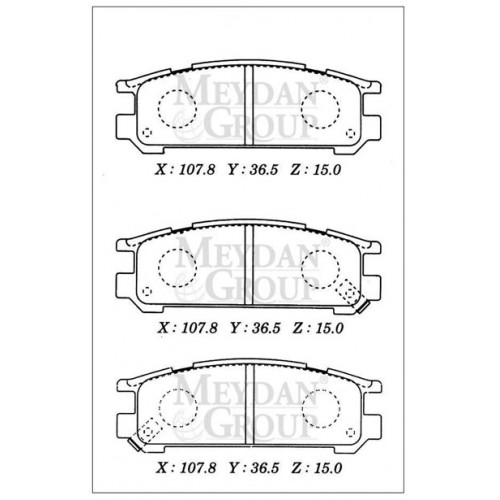 SUBARU LEGACY- 95/99; ARKA FREN BALATASI (DİSK) (107,8X36,5X15) (DAIWA)