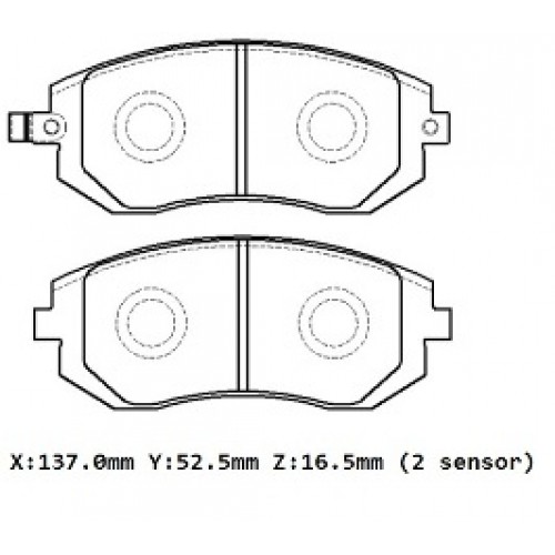 SUBARU IMPREZA- 06/07; ÖN FREN BALATASI 1,5/2,0/2,5 AWD (DISK) (137X52,5X16,5) (DAIWA)