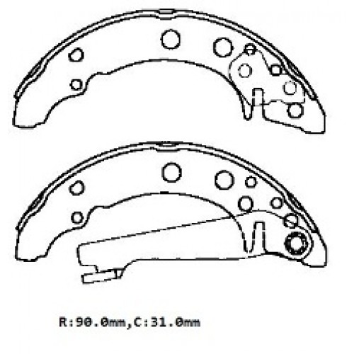 VOLKSWAGEN GOLF- 1/2- 74/91; ARKA FREN PABUCU (90X31)(BRAMAX)