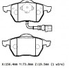 VOLKSWAGEN GOLF- 5- 04/09; ÖN FREN BALATASI 1,4FSI/1,8GTI (1KABLOLU)(DİSK)(156,4X73,8X19,5)(BRAMAX)