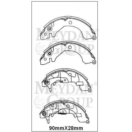 MITSUBISHI LANCER- C62- 88/91; ARKA FREN PABUCU (90X28) (DAIWA)