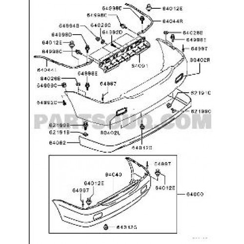 MITSUBISHI LANCER- 04/08; ARKA TAMPON BRAKETİ SAĞ (TW)