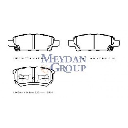 MITSUBISHI LANCER- 04/08; ARKA FREN BALATASI 1,6/1,8/2,0(DİSK)(105,9X32,5X15,4/85,5X35,5X15,4)DAIWA)