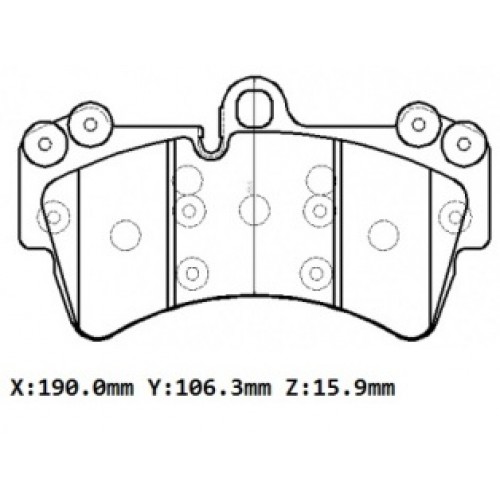 VOLKSWAGEN TOUAREG- 03/06; ÖN FREN BALATASI 3,6/4,2/5,0/6,0(KABLOSUZ)(DİSK)(190x106.3x15.9) (BRAMAX)