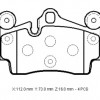 VOLKSWAGEN TOUAREG- 03/06; ARKA FREN BALATASI 3,6/4,2/5,0/6,0(KABLOSUZ)(DİSK)(112x73x16) (BRAMAX)