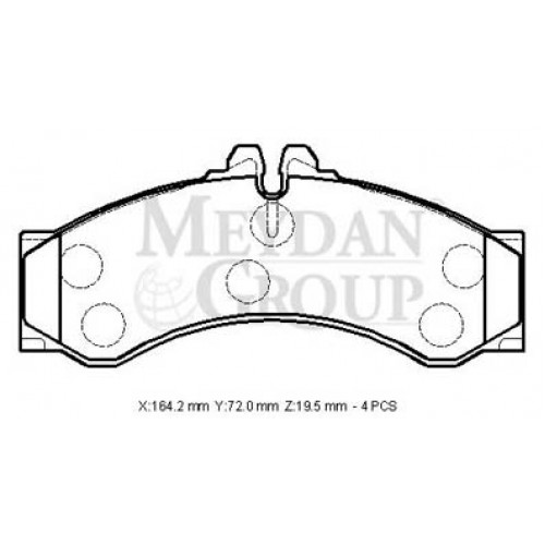 VOLKSWAGEN VOLT- LT35/LT46- 96/07; ÖN FREN BALATASI (KABLOSUZ)(DİSK)(164,2X72X19,5) (BRAMAX)