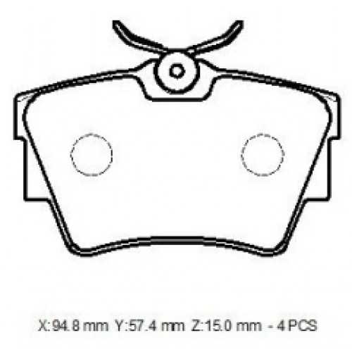 VOLKSWAGEN TRANSPORTER- T4- 96/01; ARKA FREN BALATASI (KABLOSUZ)(DİSK)(94,8X57,4X15)(BRAMAX)