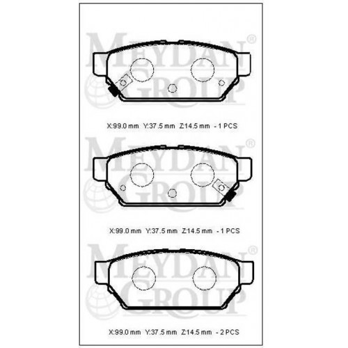 MITSUBISHI CARISMA- 97/00; ARKA FREN BALATASI 1.6/1.8cc (DİSK) (99X37,5X14,5) (DAIWA)