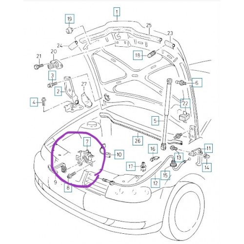 SEAT LEON- 99/05; KAPUT DIŞ AÇMA MANDALI