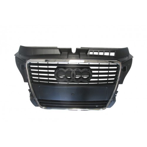 (YENİ ÜRÜN!!!)AUDI A3- 09/12; ÖN PANJUR SİYAH/NİKELAJ ÇITALI (TYG)