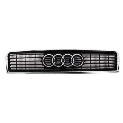 AUDI A4- 02/05; ÖN PANJUR SİYAH (NİKELAJ ÇERÇEVELİ) (ARMASIZ) (TYG)