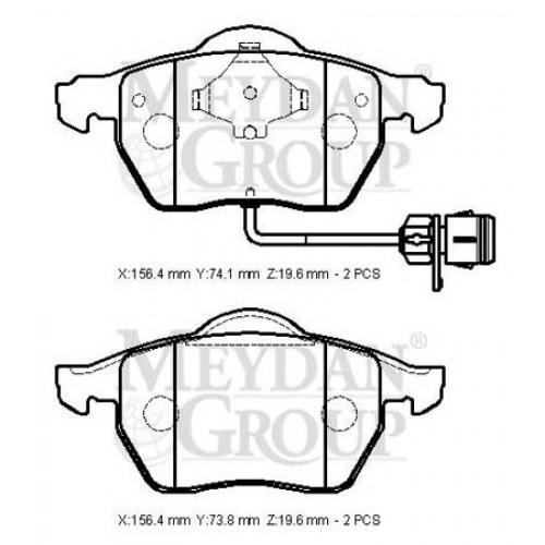 AUDI A6- 09/11; ÖN FREN BALATASI 1,8T/1,9/2,0/2,4/2,8(2KABLOLU)DISK)156,4X73,8X19,6/74,1X19,6)BRAMAX