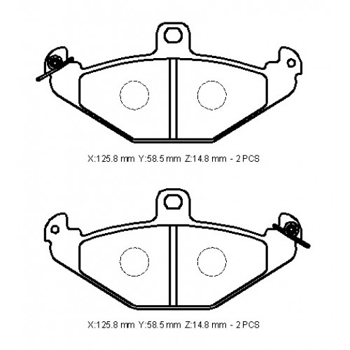 RENAULT LAGUNA- 94/99; ARKA FREN BALATASI (KABLOSUZ)(DİSK) (125,8X58,5X14,8) (FMK)