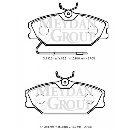 RENAULT LAGUNA- 99/01; ÖN FREN BALATASI (2 KABLOLU)(DİSK)(133X55,3X18) (BRAMAX)