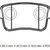 RENAULT KANGOO- 4- 14/21; ARKA FREN BALATASI (KABLOSUZ)(DISK) (95,4X43,9X16)(BRAMAX)