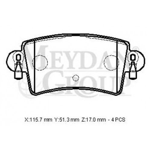 RENAULT MASTER- 1- 97/03; ARKA FREN BALATASI 1,9/2,2/2,5/2,8 (DISK) (115,7X51,3X17) (FMK)