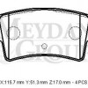 RENAULT MASTER- 2- 04/10; ARKA FREN BALATASI 1,9/2,2/2,5/2,8 (DISK) (115,7X51,3X17) (FMK)