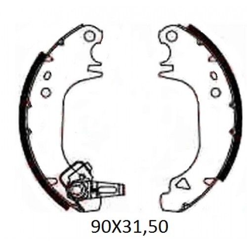 PEUGEOT 106- 91/96; ARKA FREN PABUCU (90X31,50) (BRAMAX)