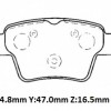 PEUGEOT 307- 01/05; ARKA FREN BALATASI (KABLOSUZ)(DISK) (94.5x46.77x16.9)(BRAMAX)