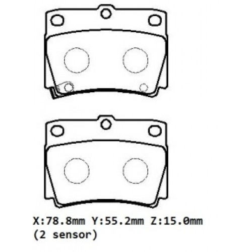 MITSUBISHI PAJERO- 98/00; ARKA FREN BALATASI 2,5/3,0 (DİSK)(78,8X55,2X15) (DAIWA)