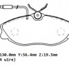 PEUGEOT 406- 95/04; ÖN FREN BALATASI (4 KABLOLU) (DISK)(130X56,4X19,5)(BRAMAX)