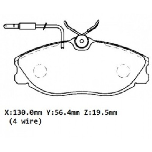 PEUGEOT 406- 95/04; ÖN FREN BALATASI (4 KABLOLU) (DISK)(130X56,4X19,5)(BRAMAX)