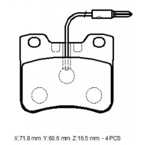 CITROEN AX- 90/91; ÖN FREN BALATASI (4 KABLOLU)(DİSK)(71,9X60,6X17) (BRAMAX)