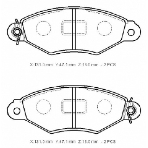 CITROEN XSARA- 01/05; ÖN FREN BALATASI (KABLOSUZ)(DİSK) (131X47,1X18) (BRAMAX)