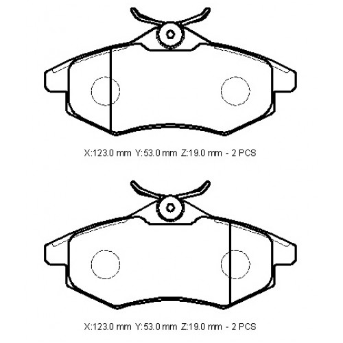 CITROEN C3- 03/09; ÖN FREN BALATASI 1,1/1,4/1,4HDI (KABLOSUZ)(DİSK) (123X53X19) (BRAMAX)