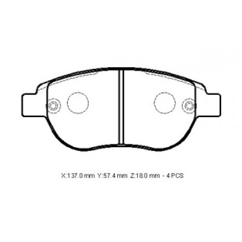 CITROEN C3- 03/06; ÖN FREN BALATASI (KABLOSUZ)(DISK)(137X57,4X18)(BRAMAX) CITROEN C3- 03/06; ÖN FREN BALATASI (KABLOSUZ)(DISK)(137X57,4X18)(BRAMAX)