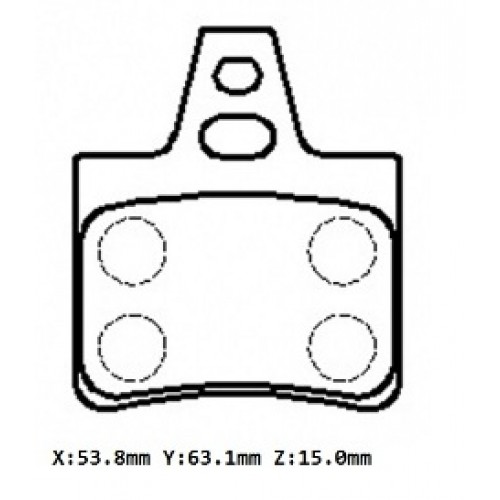 CITROEN XANTIA- 93/98; ARKA FREN BALATASI (KABLOSUZ)(DİSK)(53,8X63,1X15)(BRAMAX)