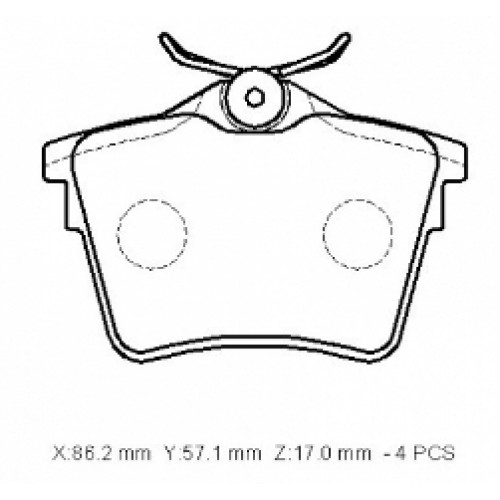 CITROEN C5- 08/15; ARKA FREN BALATASI (KABLOSUZ)(DİSK) (86,2x57,1x17)(BRAMAX)