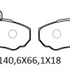 CITROEN JUMPER- 02/07; ÖN FREN BALATASI 2,0/2,2/2,5/2,8 (1 KABLOLU)(DİSK) (140,6X66,1X18) (BRAMAX)