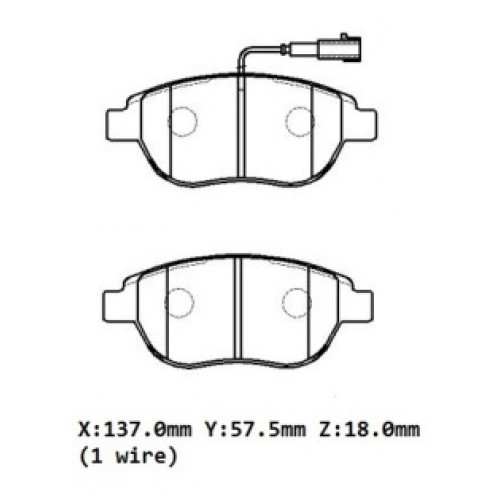 CITROEN NEMO- 08/16; ÖN FREN BALATASI 1.3 (1 KABLOLU)(DISK)(137X57.5X18)(BRAMAX) CITROEN NEMO- 08/16; ÖN FREN BALATASI 1.3 (1 KABLOLU)(DISK)(137X57.5X18)(BRAMAX)