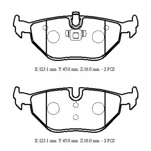 ROVER 75- SD- 00/04; ARKA FREN BALATASI (KABLOSUZ)(DİSK) (123,1X45X16)(BRAMAX)