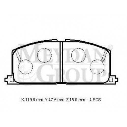 TOYOTA CORONA- AT171- 89/92; ÖN FREN BALATASI (DISK)(119,8X47,5X15)(DAIWA) TOYOTA CORONA- AT171- 89/92; ÖN FREN BALATASI (DISK)(119,8X47,5X15)(DAIWA)