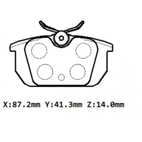 FIAT UNO- 93/01; ARKA FREN BALATASI 1,1/1.4/1,4İE (KABLOSUZ)(DİSK) (87.2X44.5X14) (BRAMAX)