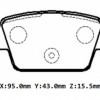 FIAT STILO- 03/06; ARKA FREN BALATASI 1,4/1,6/1,9 (KABLOSUZ)(DİSK)(95X43X15.5)(BRAMAX)