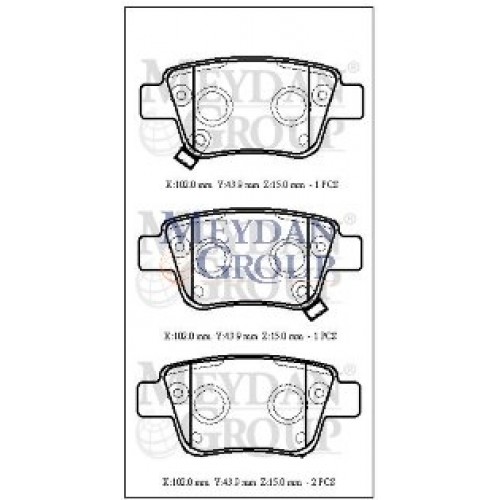 TOYOTA AVENSIS- 03/09; ARKA FREN BALATASI (DISK) (102X43,9X15) (DAIWA) TOYOTA AVENSIS- 03/09; ARKA FREN BALATASI (DISK) (102X43,9X15) (DAIWA)