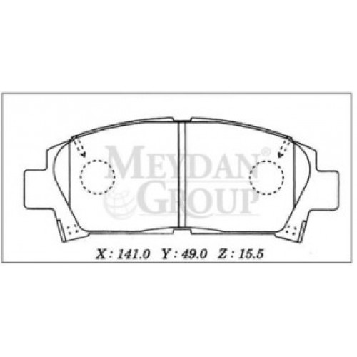 TOYOTA AVENSIS- 01/02; ÖN FREN BALATASI 1,6/1,8/2,0 (DİSK) (141X49X15,5) (DAIWA)