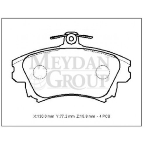 VOLVO S40- 96/00; ÖN FREN BALATASI 1,6/1,8/1,9/2,0 (DISK) (130X77,2X15,8) (DAIWA)