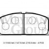 TOYOTA COROLLA- AE101- 93/94; ÖN FREN BALATASI (KARBÜRATÖRLÜ TIP)(DISK) (119,8X47,5X15) (DAIWA) TOYOTA COROLLA- AE101- 93/94; ÖN FREN BALATASI (KARBÜRATÖRLÜ TIP)(DISK) (119,8X47,5X15) (DAIWA)