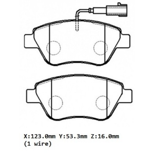 ALFA ROMEO MITO- 08/16; ÖN FREN BALATASI 0,9/1,4 (1 KABLOLU) (DISK) (123X53,3X16) (BRAMAX) ALFA ROMEO MITO- 08/16; ÖN FREN BALATASI 0,9/1,4 (1 KABLOLU) (DISK) (123X53,3X16) (BRAMAX)